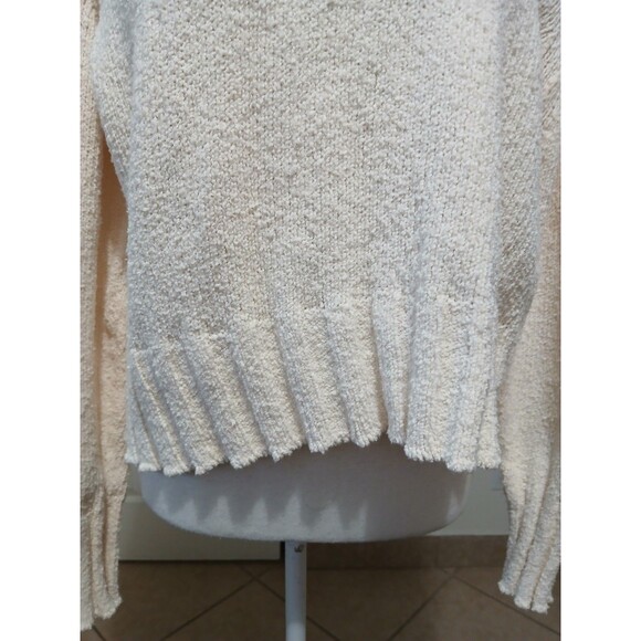 J.Crew Womens M Mock Neck Ivory Chenlle Knit Sweater Cozy Pullover - Picture 7 of 15